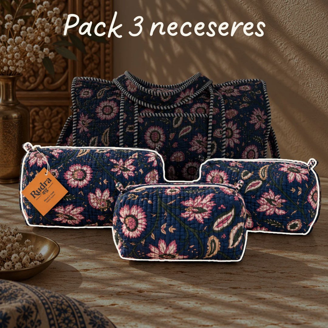 Set de 3 neceseres acolchados Beas - Rudra Textil
