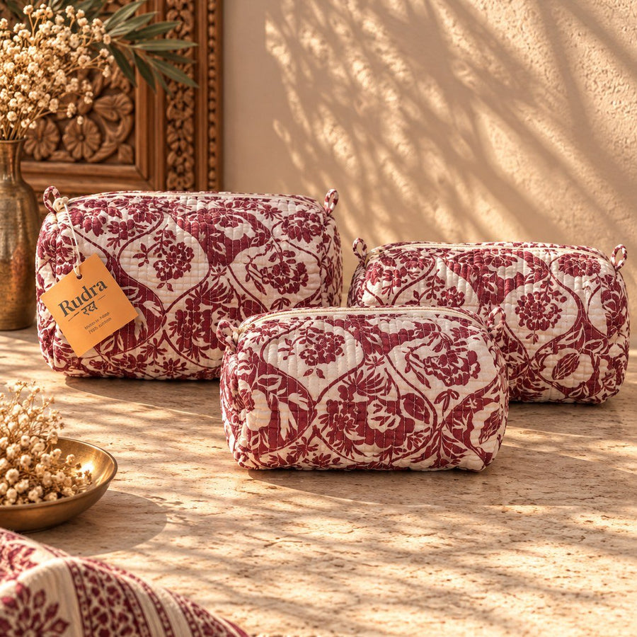 Set de 3 neceseres acolchados Chenab - Rudra Textil