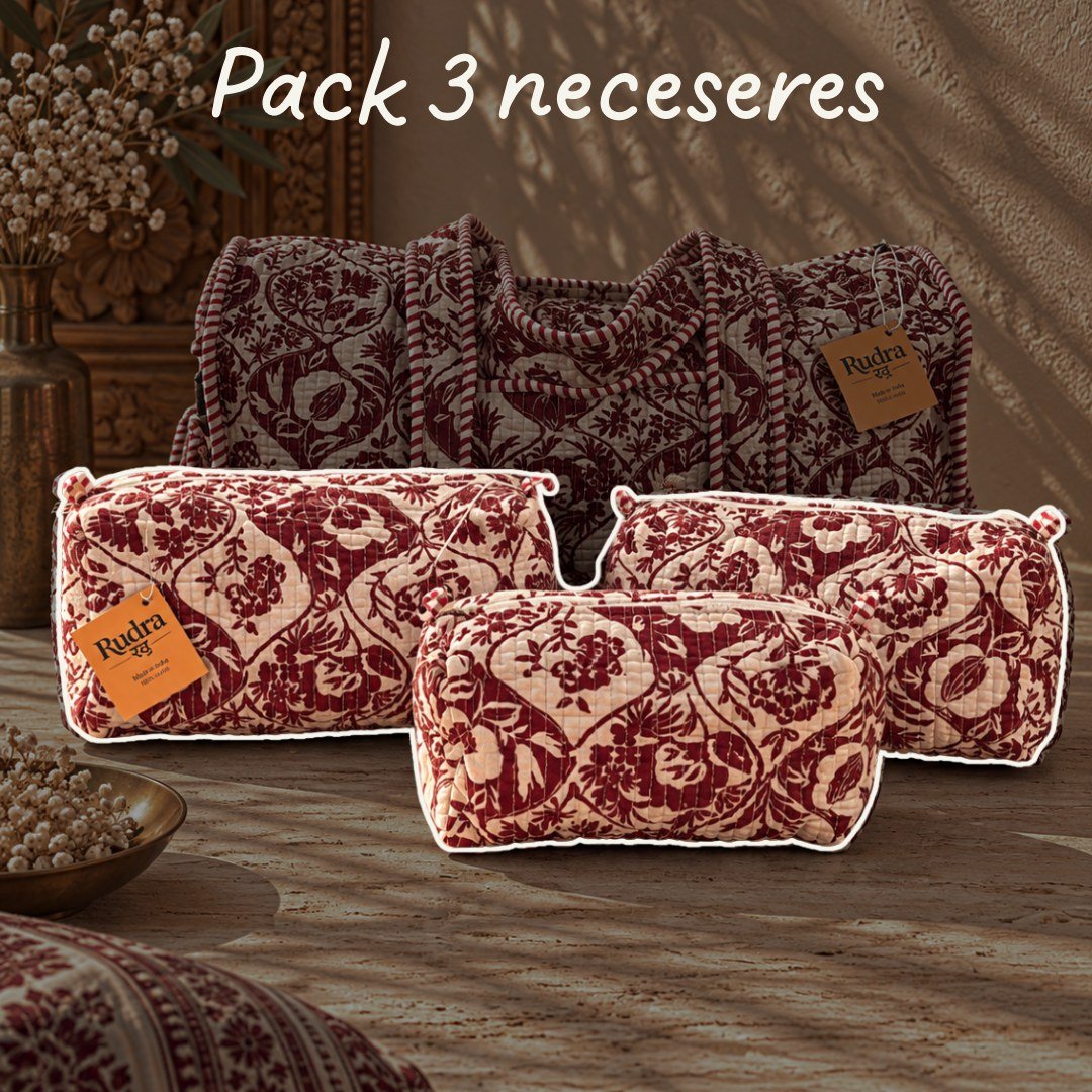 Set de 3 neceseres acolchados Chenab - Rudra Textil