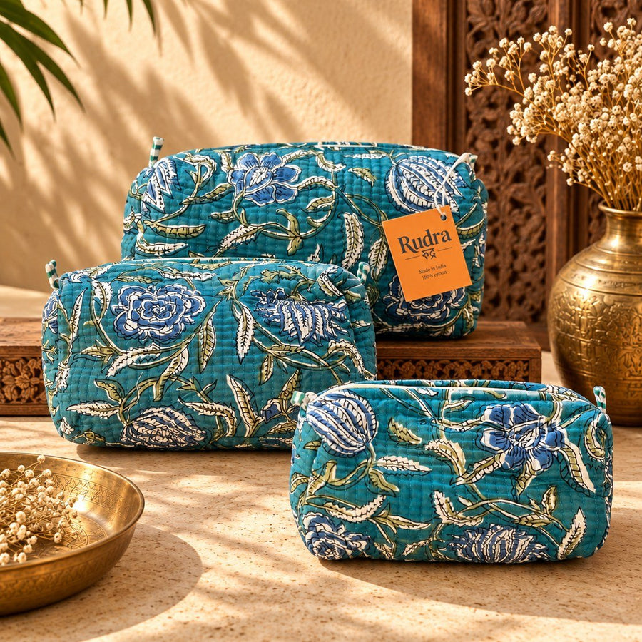 Set de 3 neceseres acolchados Godavari - Rudra Textil