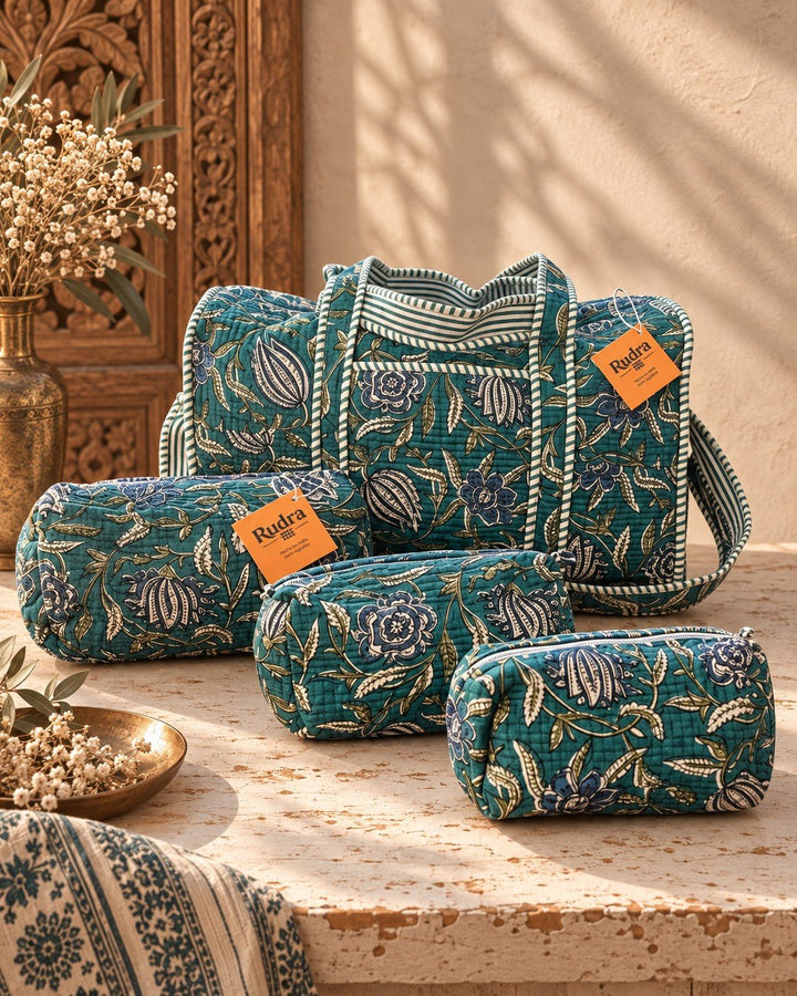 Set de 3 neceseres acolchados Godavari - Rudra Textil
