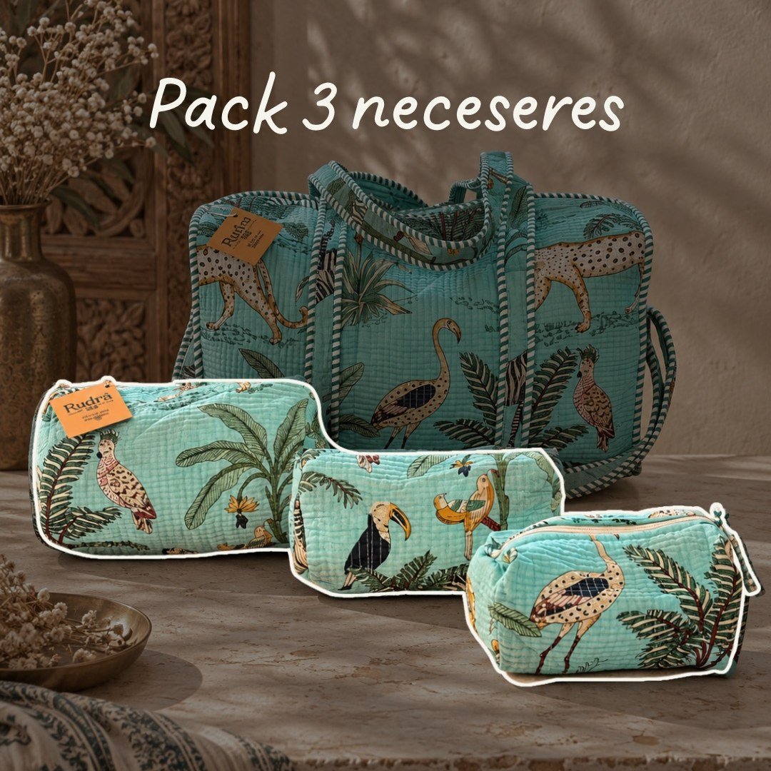 Set de 3 neceseres acolchados Kaveri - Rudra Textil