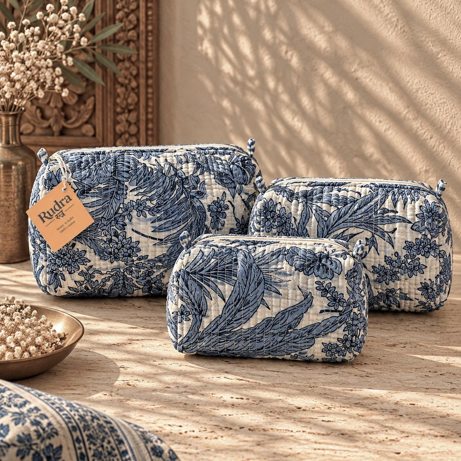 Set de 3 neceseres acolchados Mahanadi - Rudra Textil