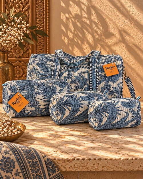 Set de 3 neceseres acolchados Mahanadi - Rudra Textil