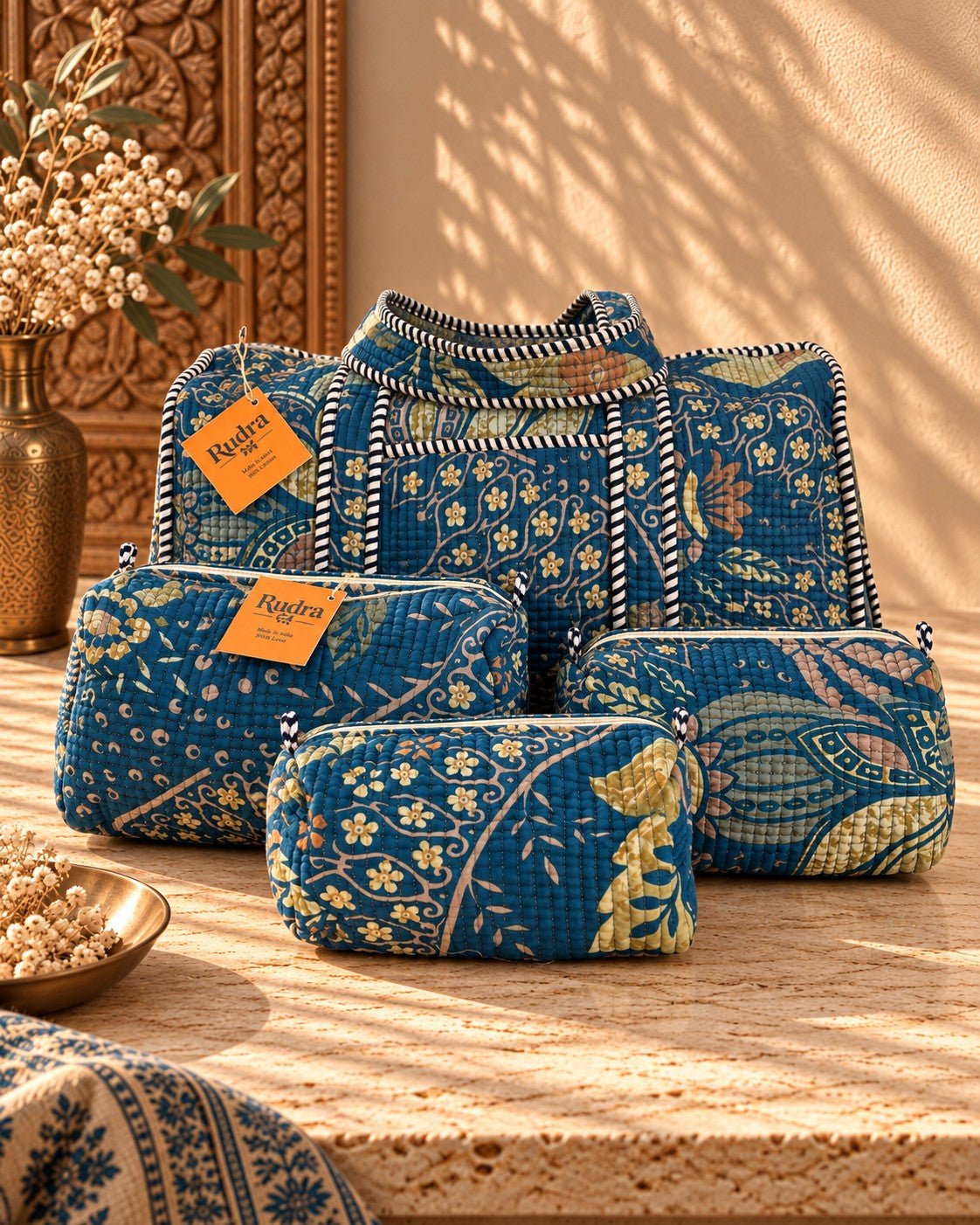 Set de 3 neceseres acolchados Mandovi - Rudra Textil