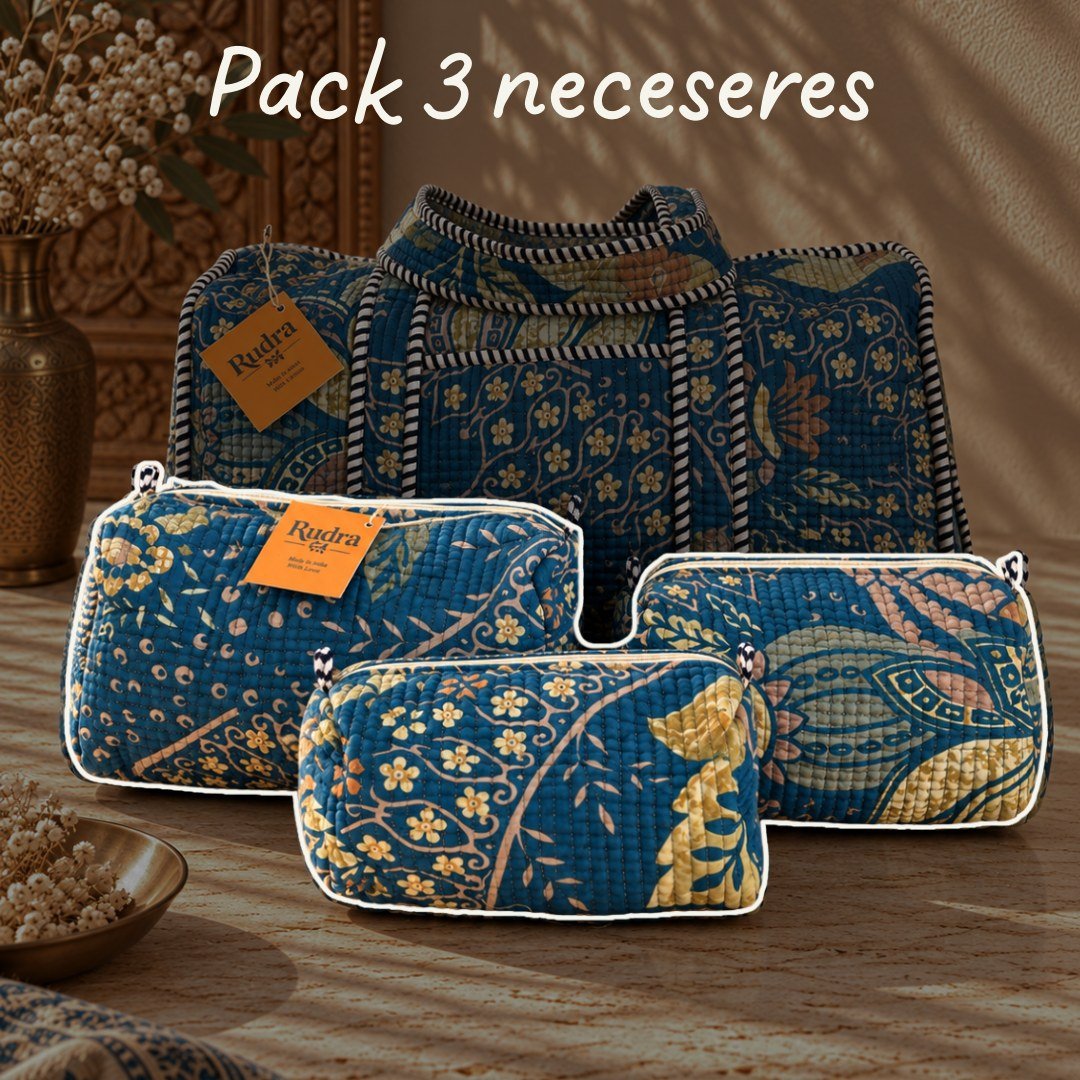 Set de 3 neceseres acolchados Mandovi - Rudra Textil