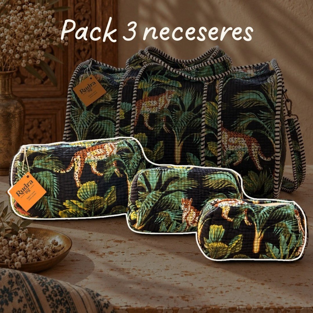 Set de 3 neceseres acolchados Narmada - Rudra Textil