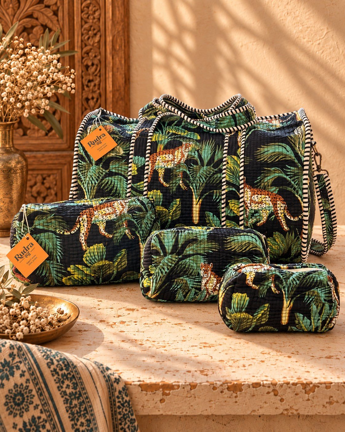 Set de 3 neceseres acolchados Narmada - Rudra Textil