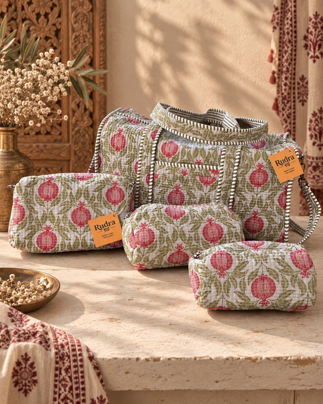 Set de 3 neceseres acolchados Periyar - Rudra Textil