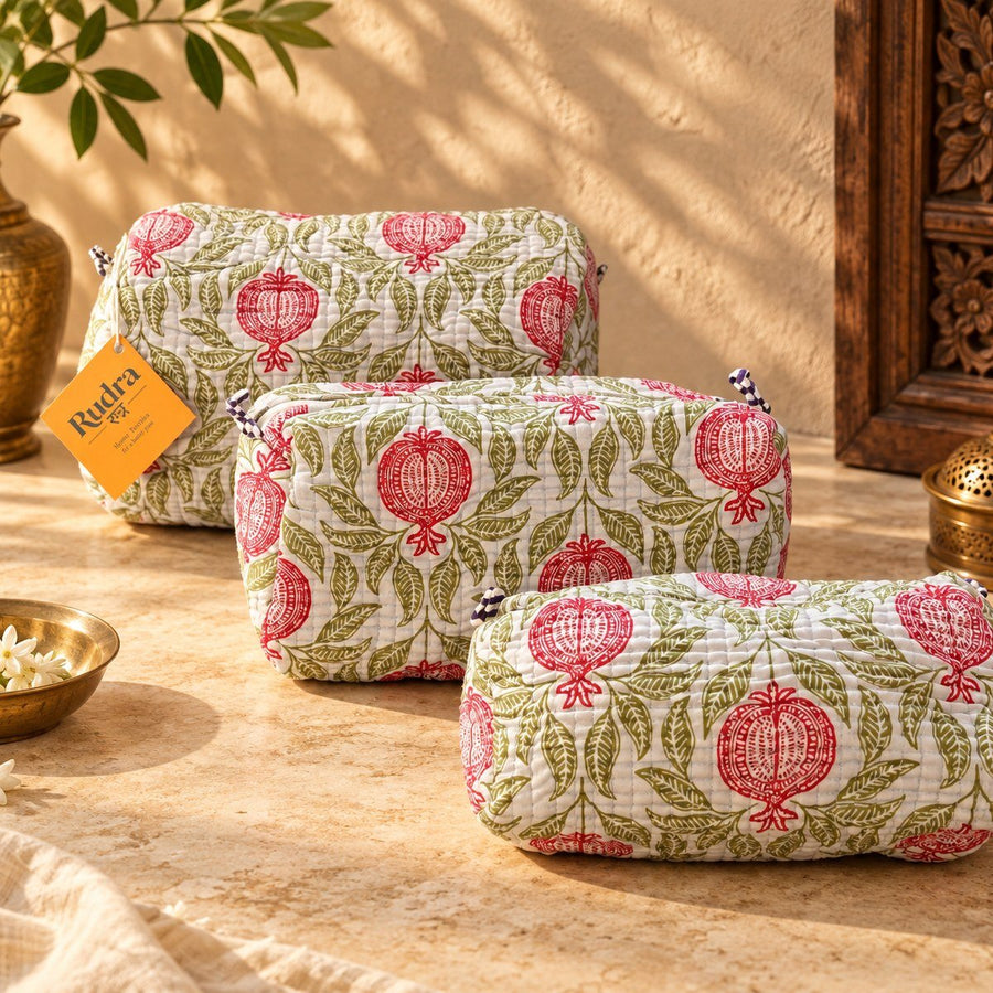 Set de 3 neceseres acolchados Periyar - Rudra Textil