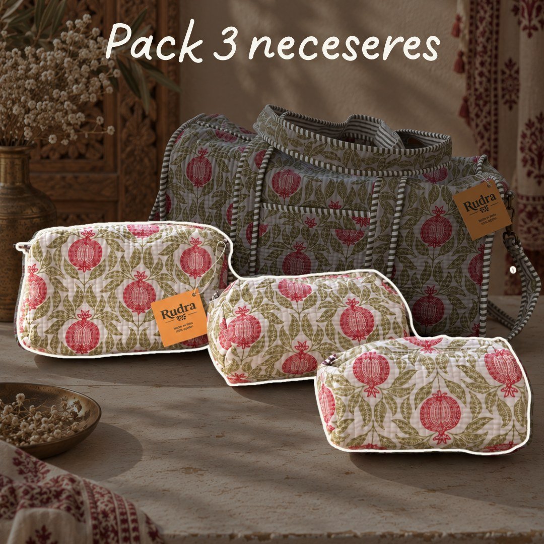 Set de 3 neceseres acolchados Periyar - Rudra Textil