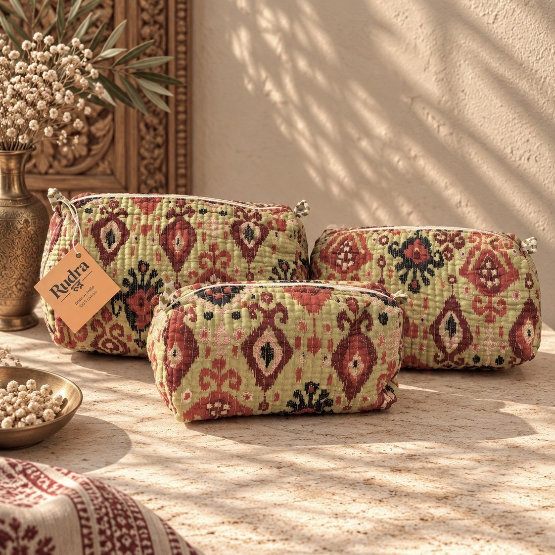 Set de 3 neceseres acolchados Tapti - Rudra Textil