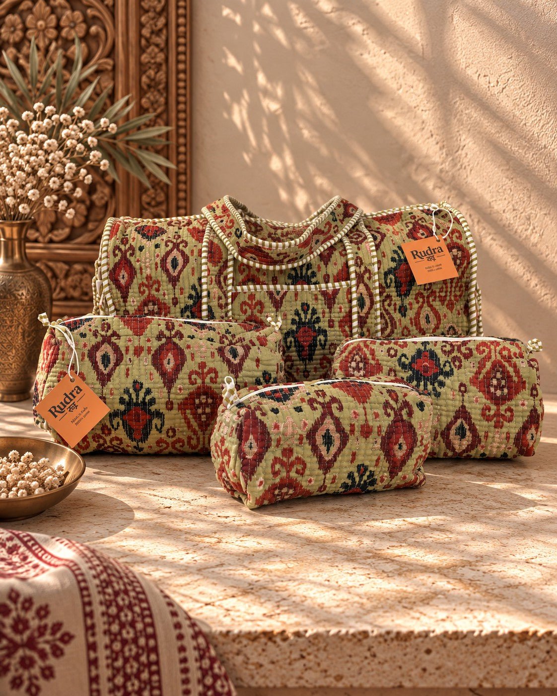 Set de 3 neceseres acolchados Tapti - Rudra Textil