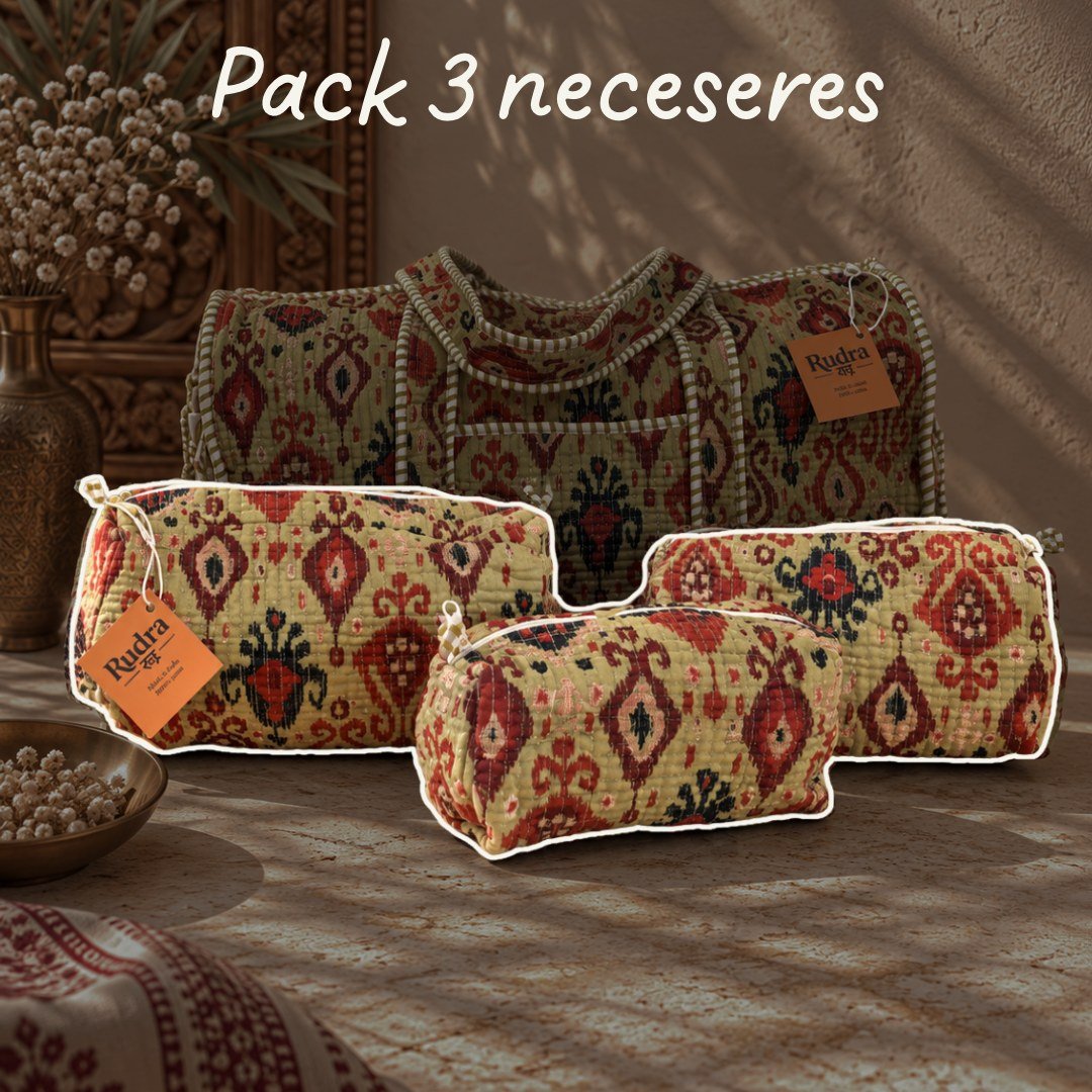 Set de 3 neceseres acolchados Tapti - Rudra Textil