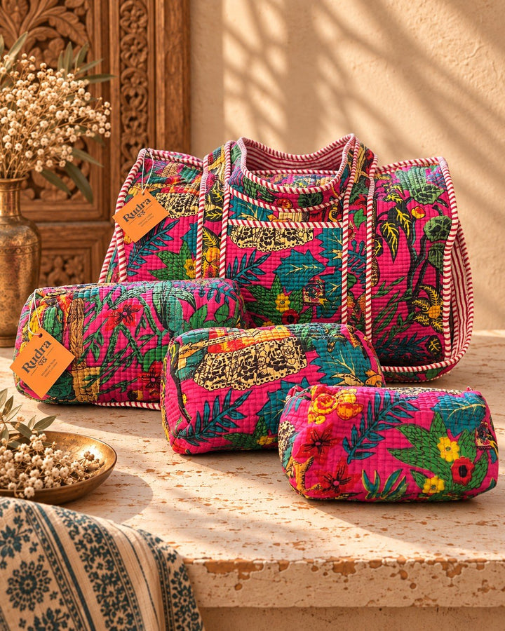 Set de 3 neceseres acolchados Teesta - Rudra Textil