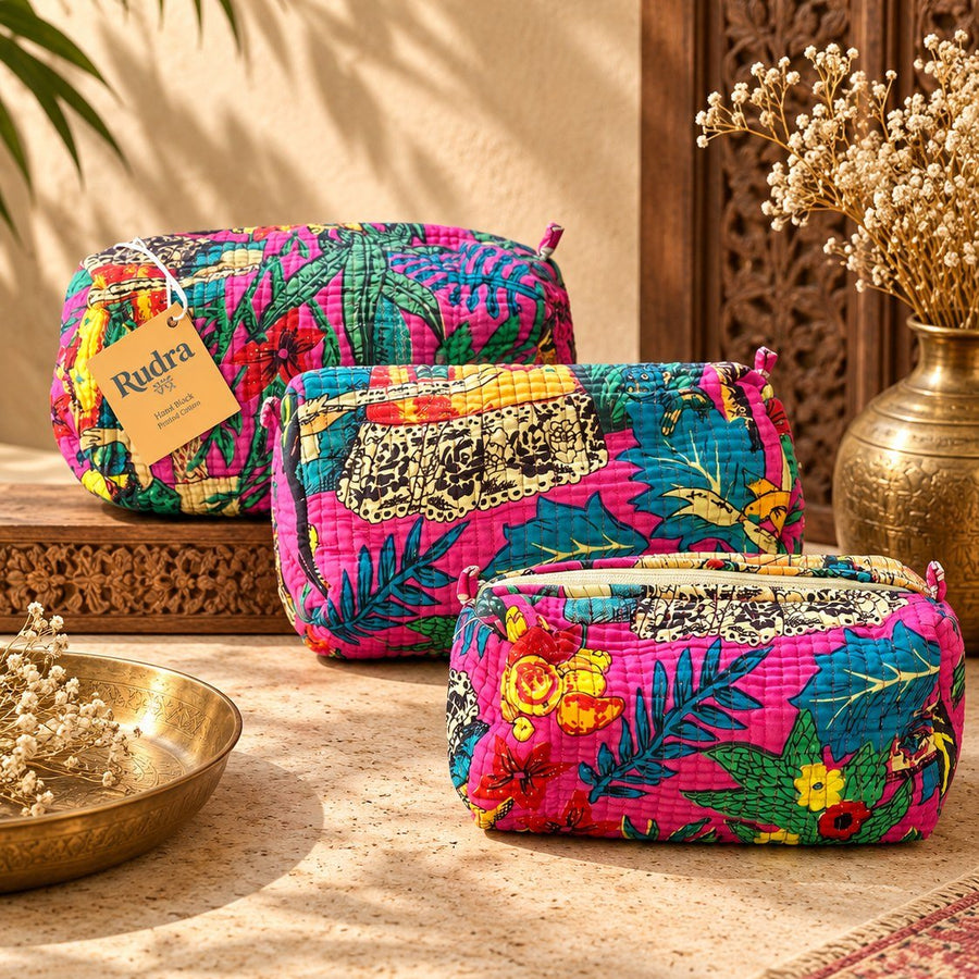 Set de 3 neceseres acolchados Teesta - Rudra Textil