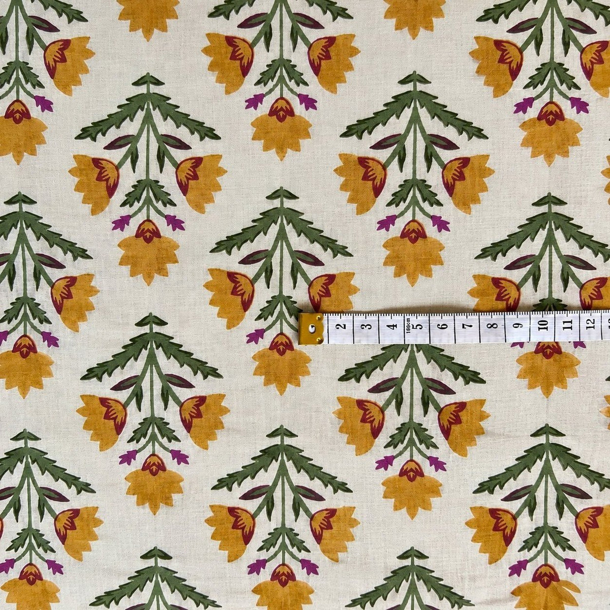 Tela de algodón estampada Cúrcuma - Rudra Textil