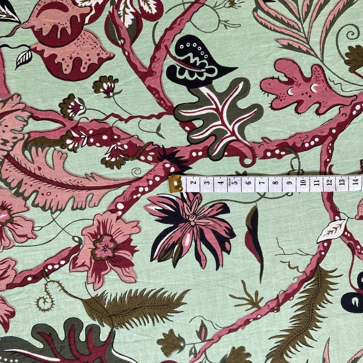 Tela de algodón estampada Menta - Rudra Textil